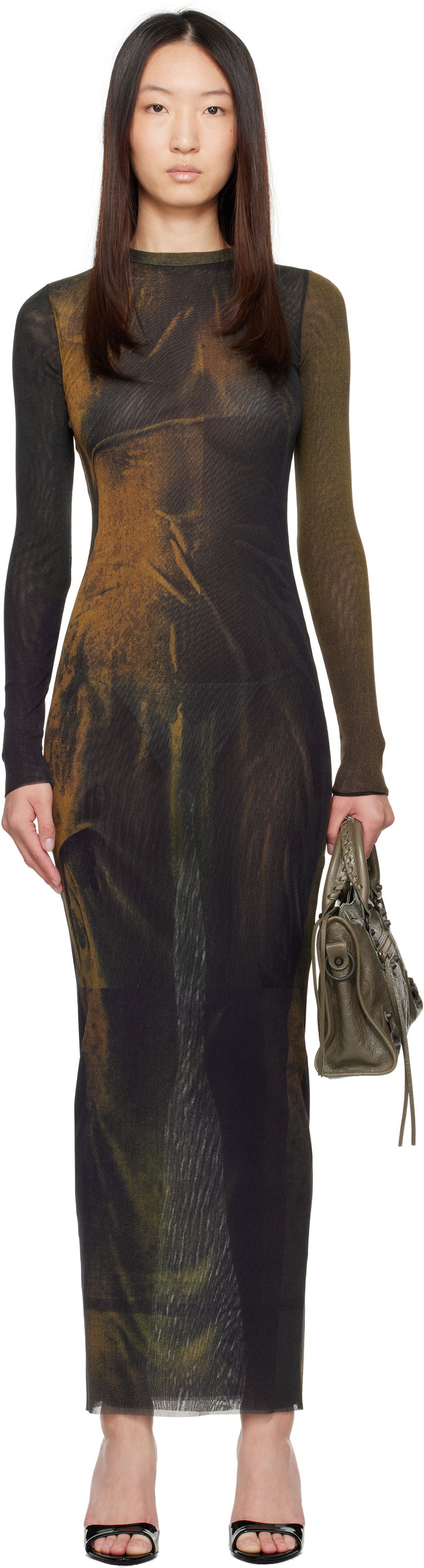 Haljina Jean Paul Gaultier Jean Paul Gaultier Printed Maxi Dress Zelena | 25/03-W-DR027-M004P-4812