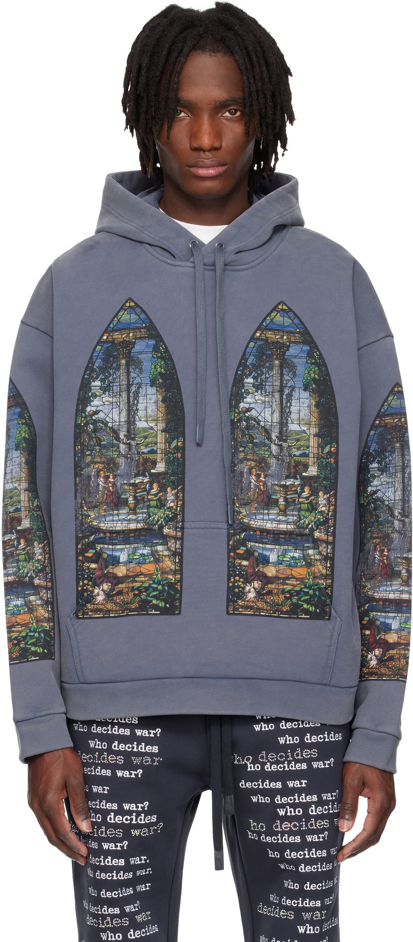 Dukserice Who Decides War Apparent Graphic Print Hoodie Siva | 1110040010SS25