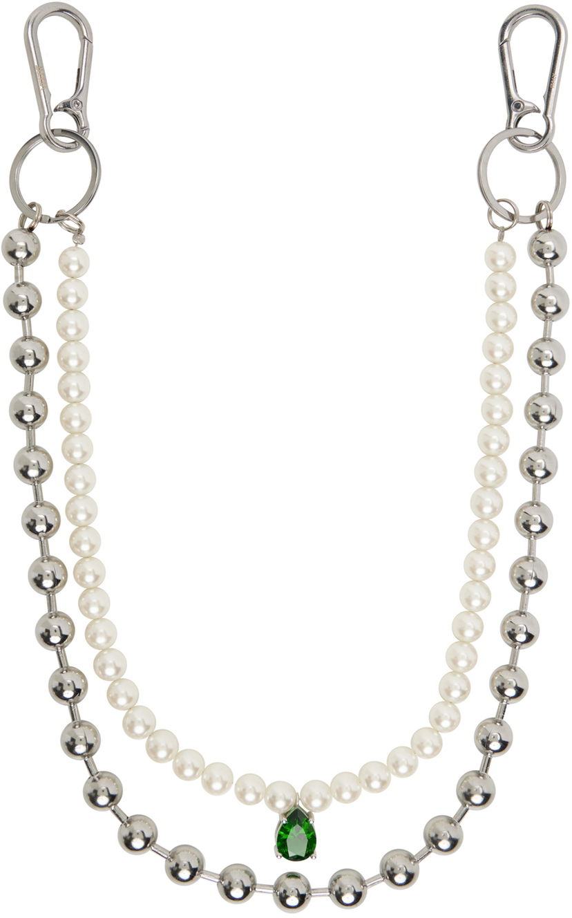 Privjesci za ključeve VEERT The Ball Pearl Chain With Green Stone Zelena | KEYCH2