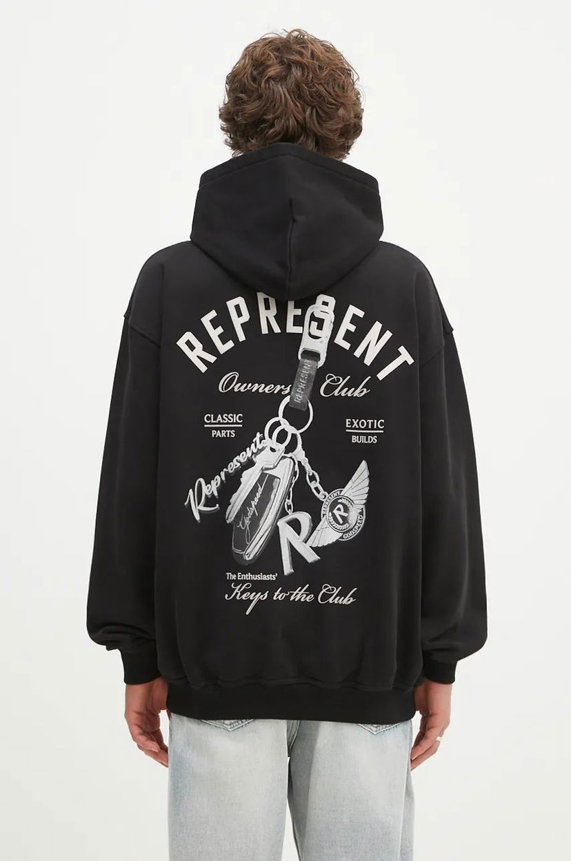 Dukserice Represent Clo Represent Keys To The Club Hoodie With Print Crna | MLM4240.001