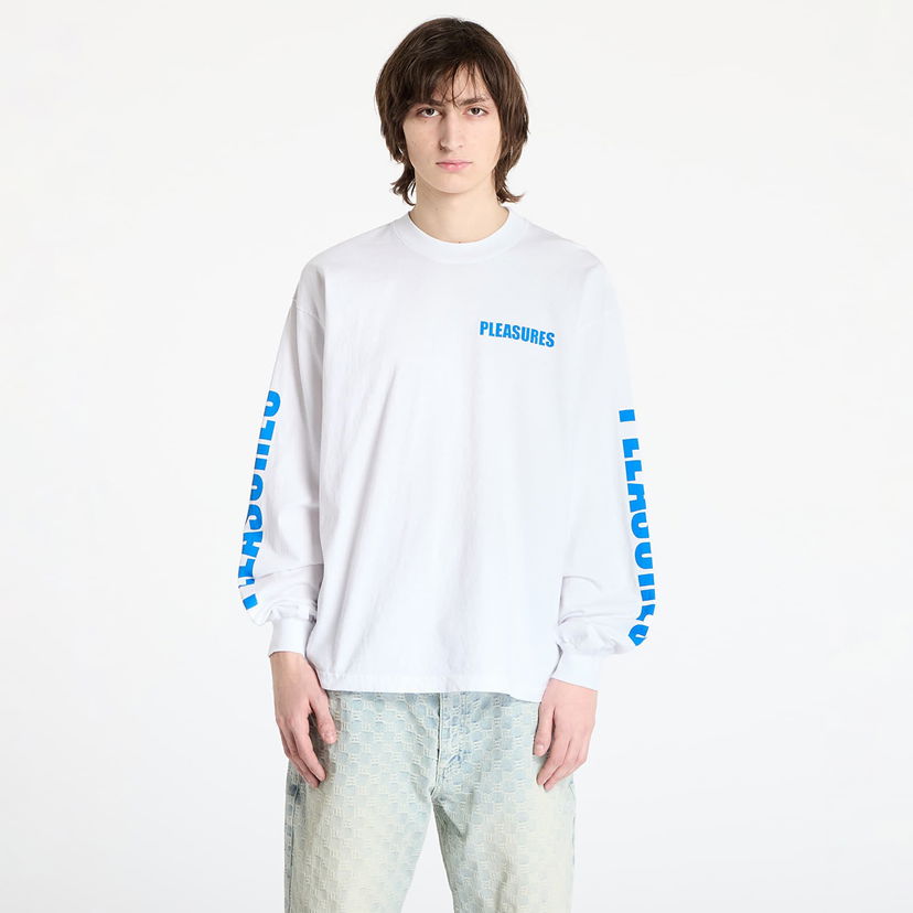 Majica kratkih rukava Pleasures PLEASURES Impact Staff Long Sleeve T-Shirt Bijela | P25SP053 WHITE