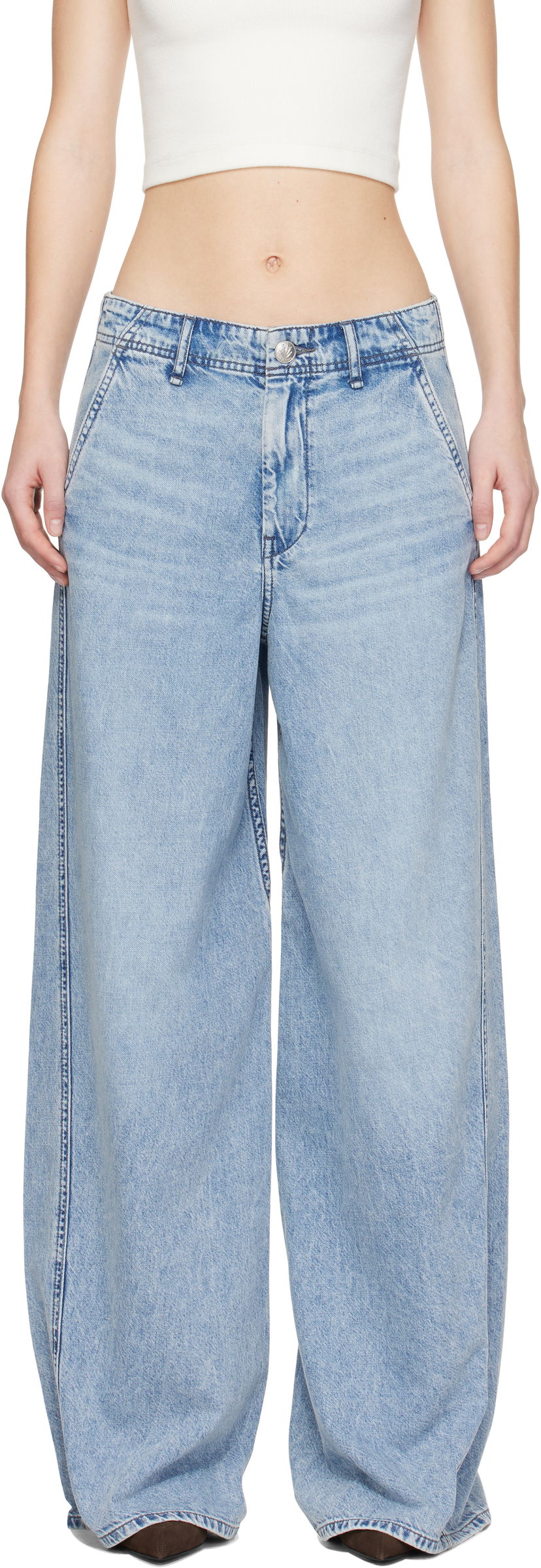 Jeans rag & bone Rag & Bone Featherweight Wide-Leg Sofie Jeans Plava | WDD24H3003FWAN