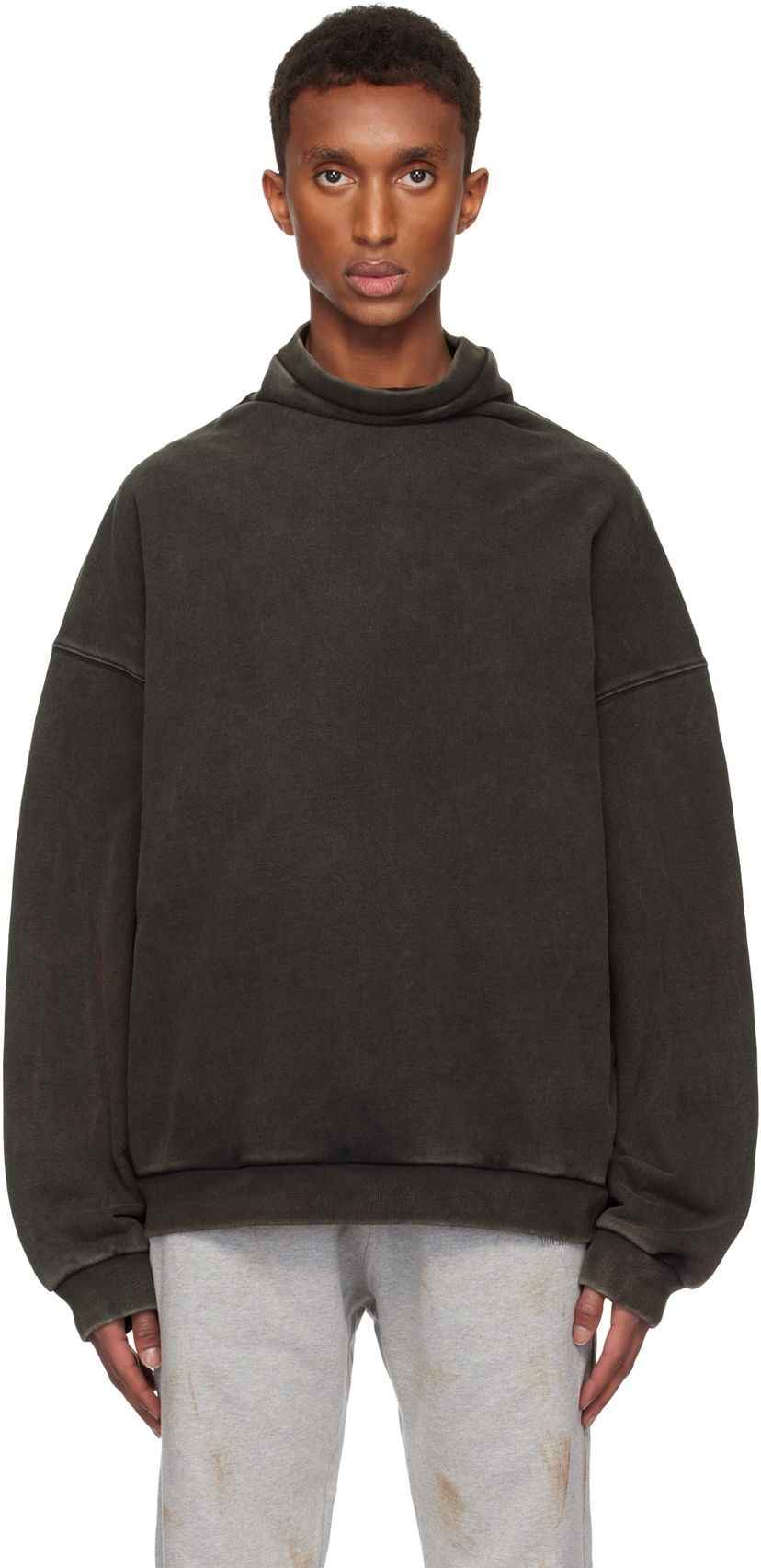 Džemper We11done Standard Logo Turtleneck Sweatshirt Zelena | WD-TS3-24-731-U-BK
