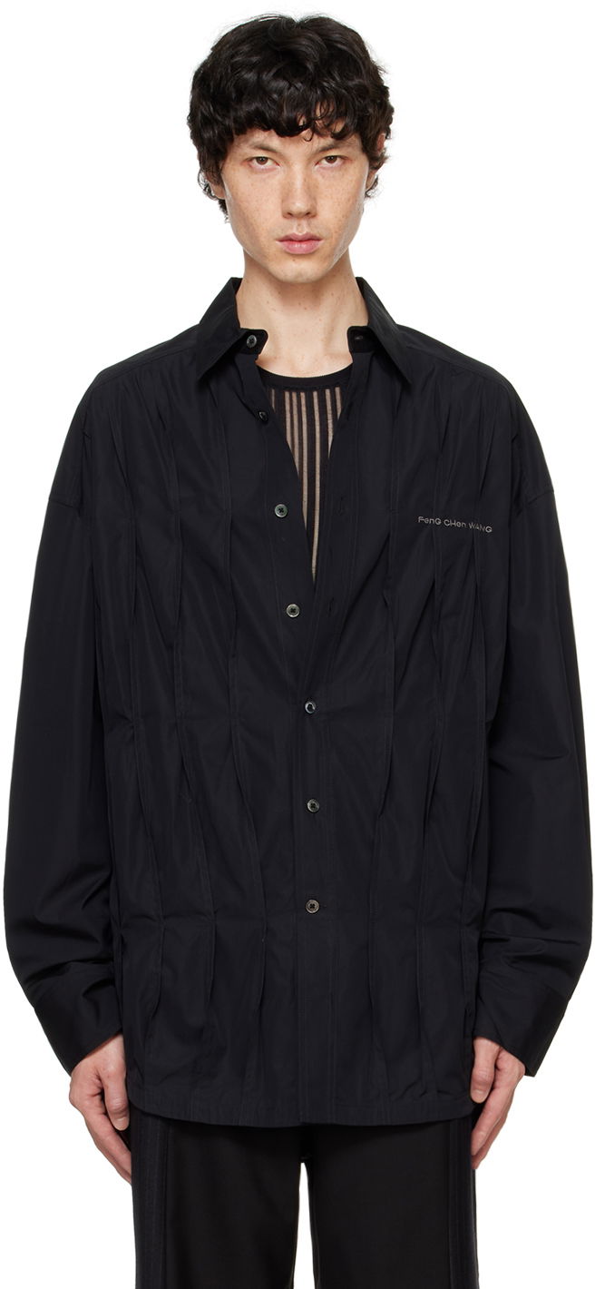 Košulja Feng Chen Wang Feng Chen Wang Pleated Shirt Crna | FUF18SR09