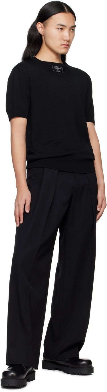 Džemper Balmain Balmain Knit T-Shirt Crna | EH1AL027KH92, 3