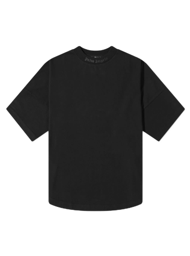 Majica kratkih rukava Palm Angels Oversized Mock Neck Glitter Logo Tee Crna | PMAA002F22JER0031010