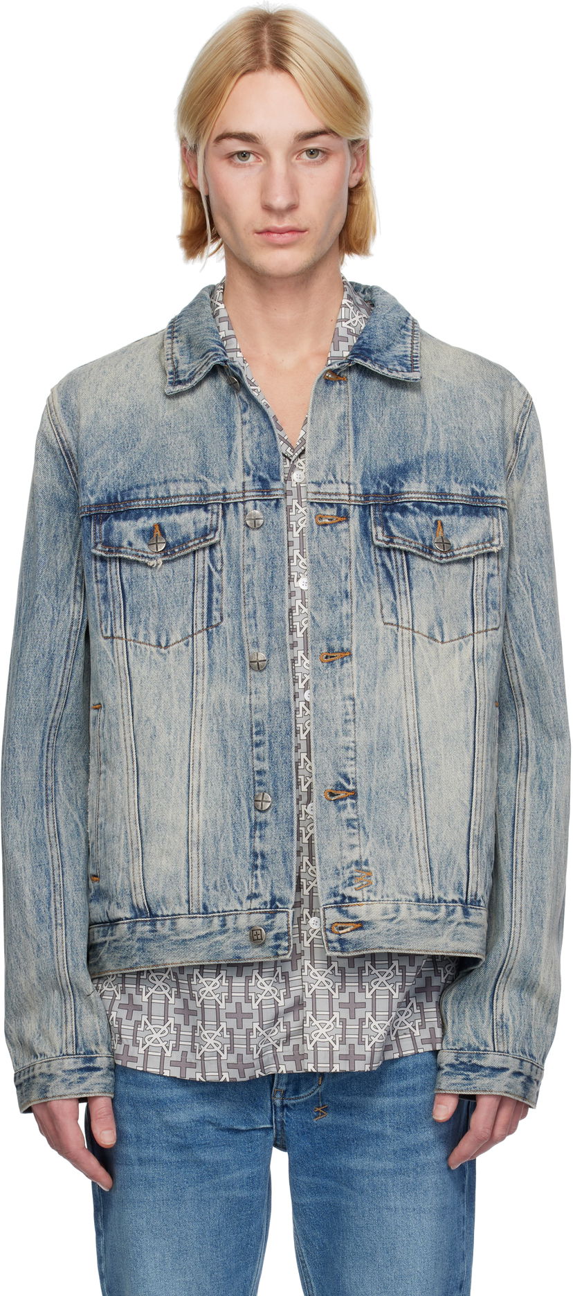 Jakna Ksubi Classic Stairway Denim Plava | MFA24JK011