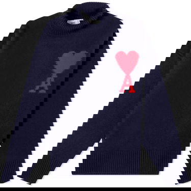 Džemper AMI Large A Heart Roll Neck Knit Tamnoplava | UKS406-018-4005, 0