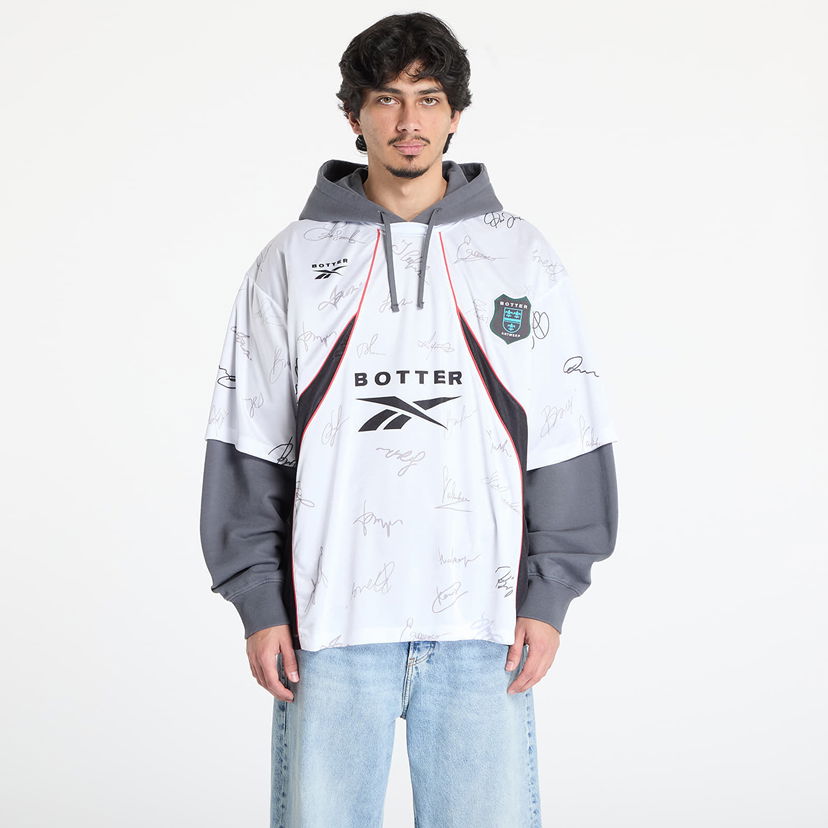 Dres Reebok Reebok x Botter Soccer Hybrid Hoodie with Autograph Print Bijela | RMBB00WC99FLE0010601