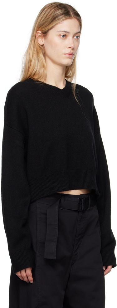 Džemper Loulou de Saison Loulou de Saison Anzor Cropped V-Neck Sweater Siva | ANZOR, 4