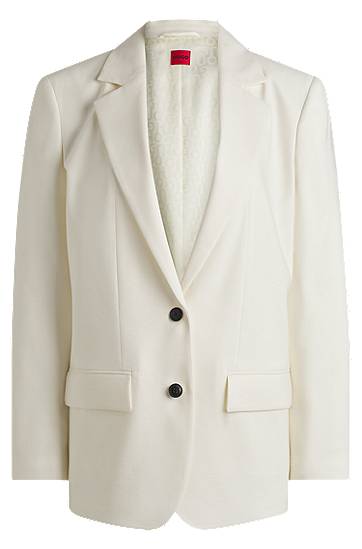 Jakna BOSS Oversized Linen Blend Blazer Bijela | 50537590
