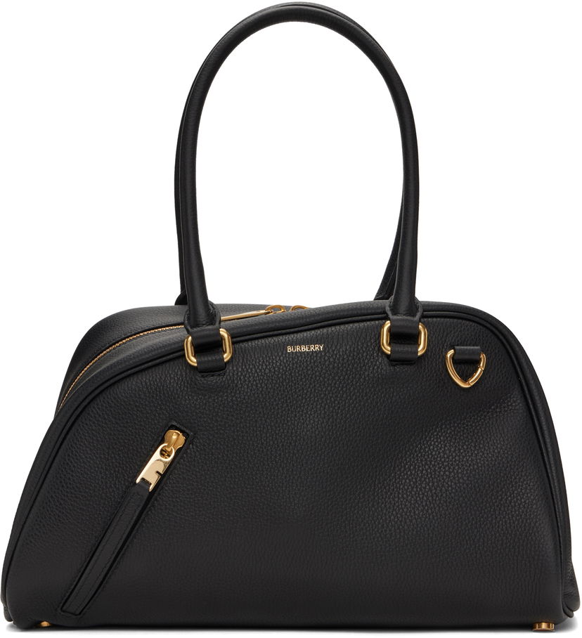 Ručna torbica Burberry Small Shield Twin Bowling Leather Bag Crna | 8104829
