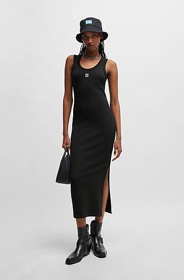Haljina BOSS HUGO Stretch Jersey Maxi Tank Dress Crna | 50514521, 1