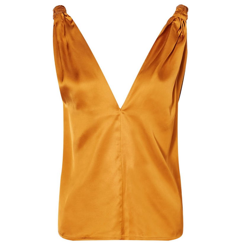 Majica bez rukava Baserange Satin Deep V Neck Top Narančasta | TONE-VI-SU24-MCP