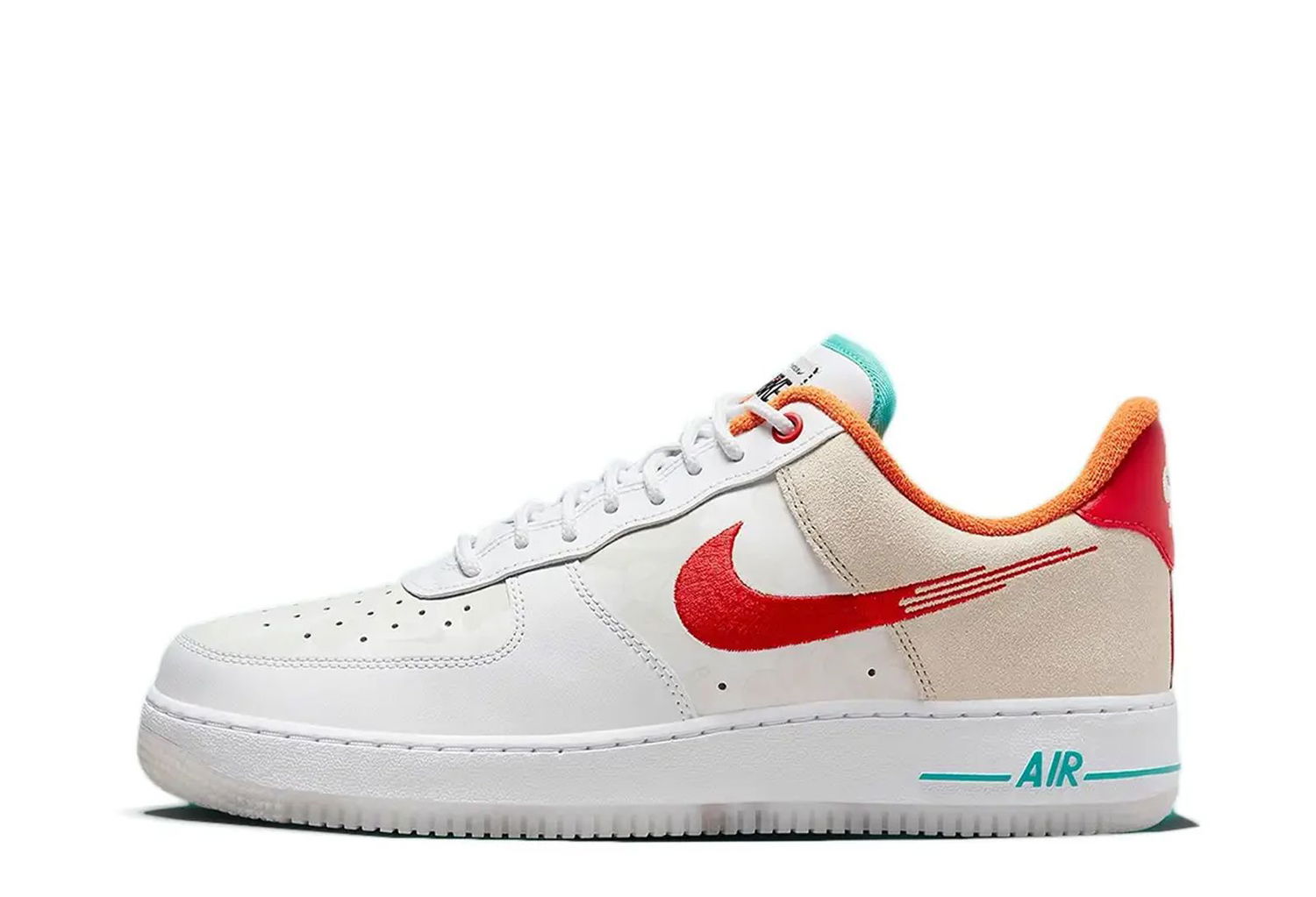 Tenisice i cipele Nike Air Force 1 Low '07 PRM "Just Do It White Red Teal" Bež | FD4205-161, 1