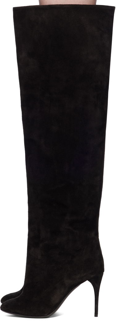 Njega cipela Alaïa ALAÏA Suede Knee-High Boots Crna | AA3O056CK177, 2