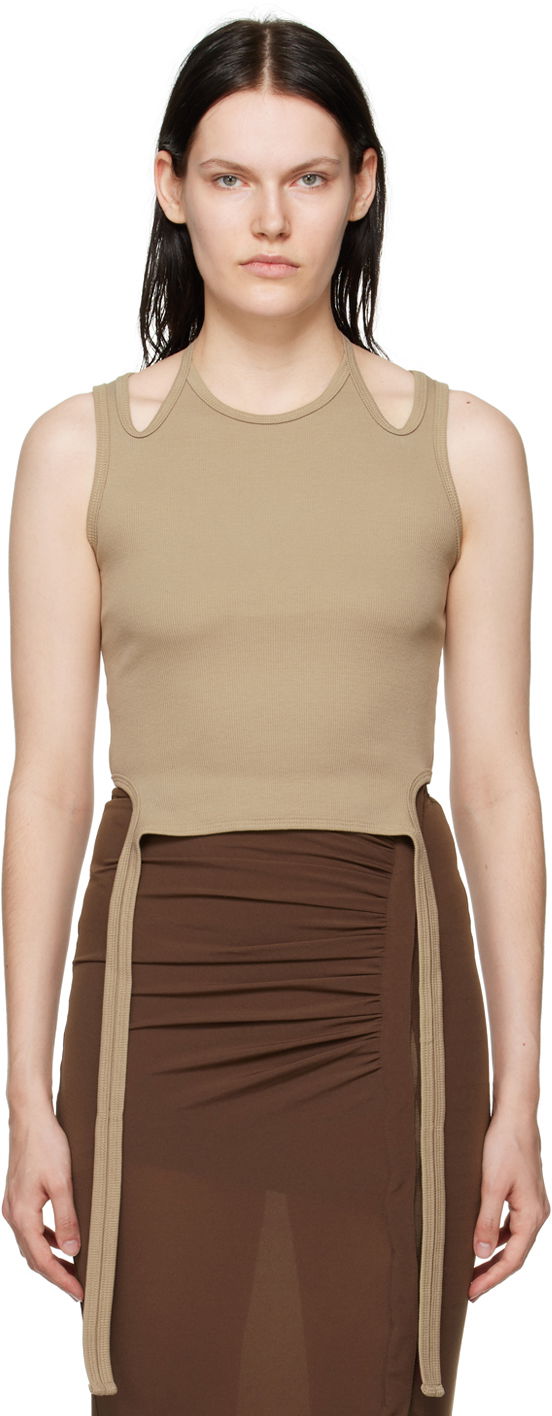 Majica bez rukava Dion Lee Dion Lee Halter Tie Tank Top Bež | A3438F21