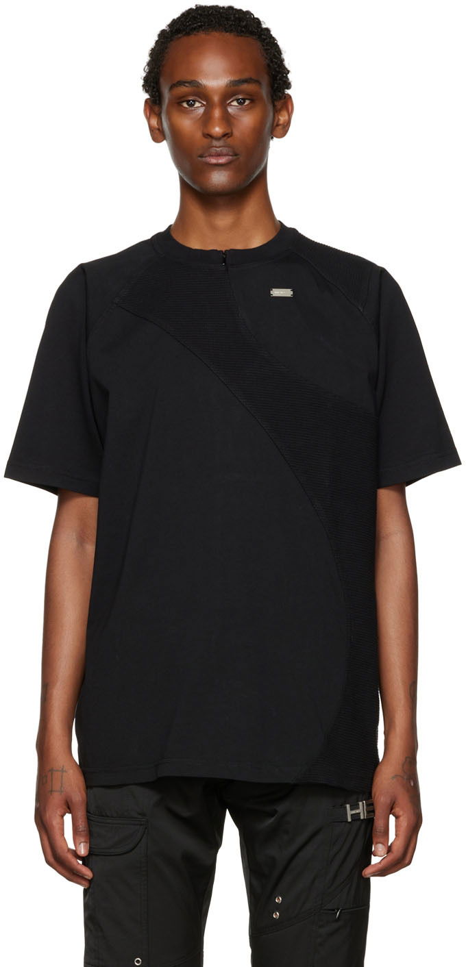 Majica kratkih rukava HELIOT EMIL Paneled T-Shirt Crna | HE_M_09_031_C01_BLK01