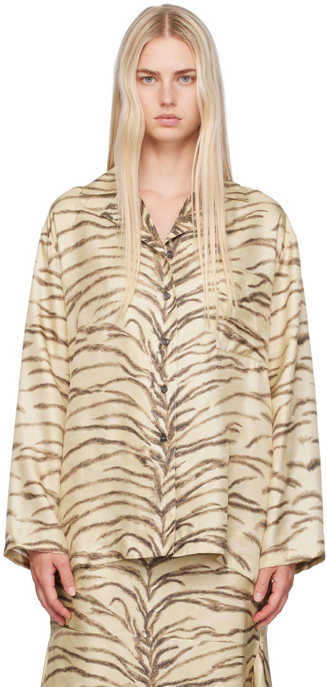 Košulja Stella McCartney Tiger Print Shirt Bež | 6201213ES210