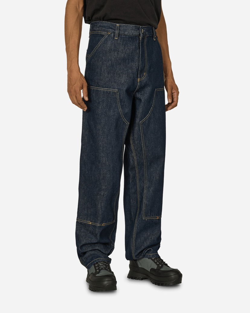 Hlače Carhartt WIP Double Knee Pants Blue Crna | I032699 0102