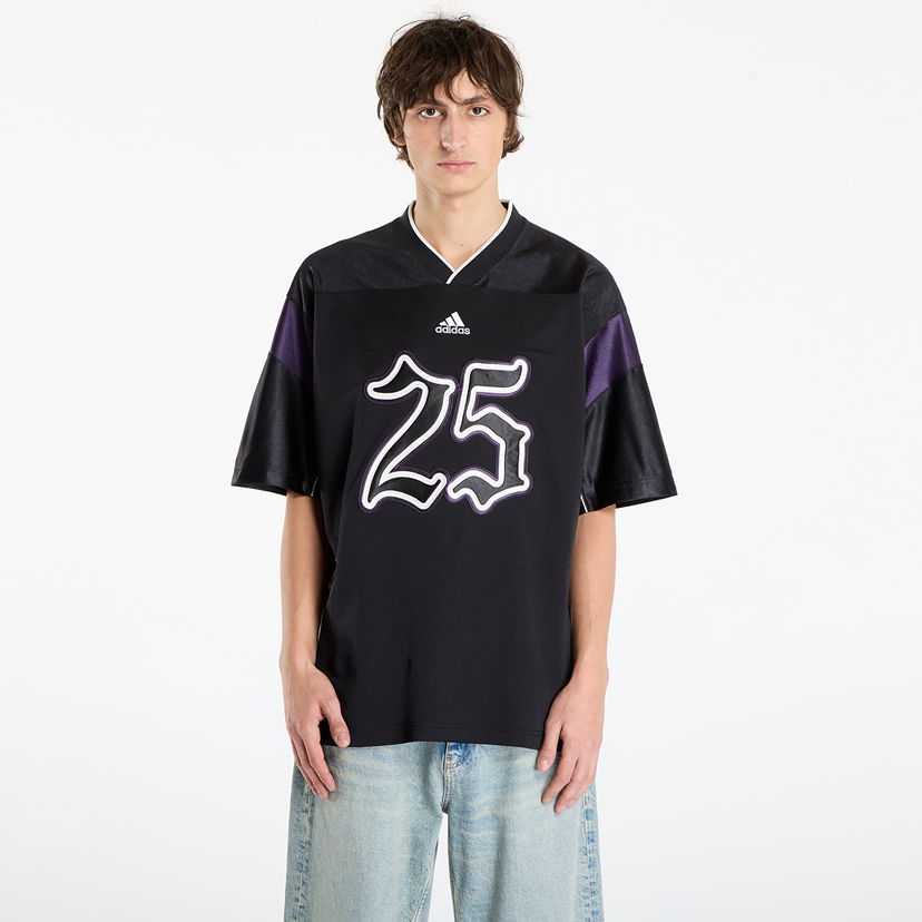 Dres adidas Originals Oversized Football Jersey with 25 Graphic Crna | JY2763