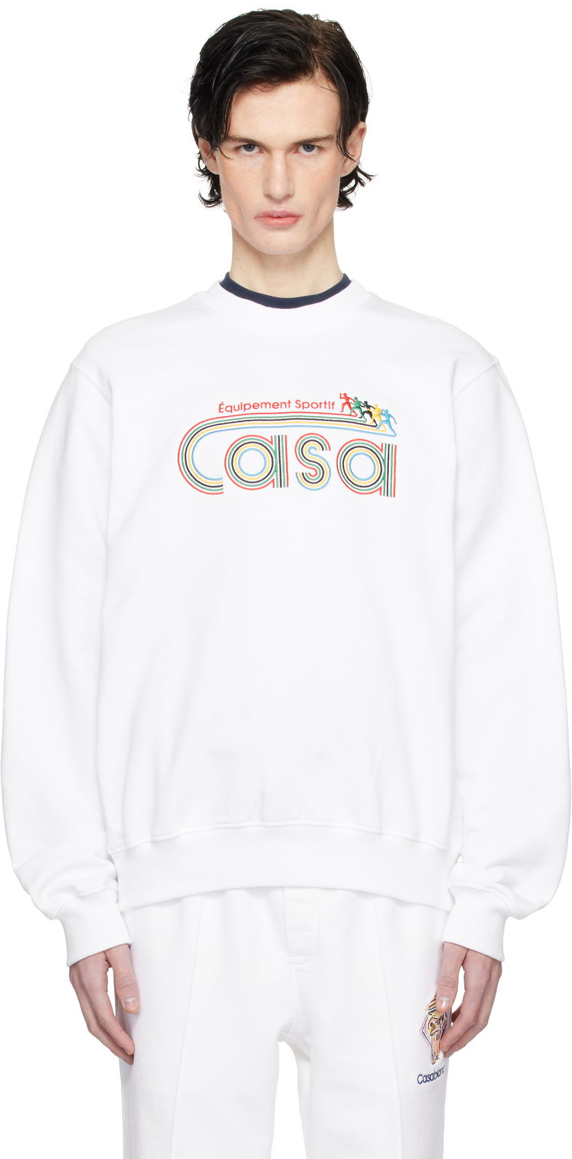 Dukserice Casablanca White 'Equipement Sportif' Embroidered Sweatshirt Bijela | MPS25-JTP-293-02