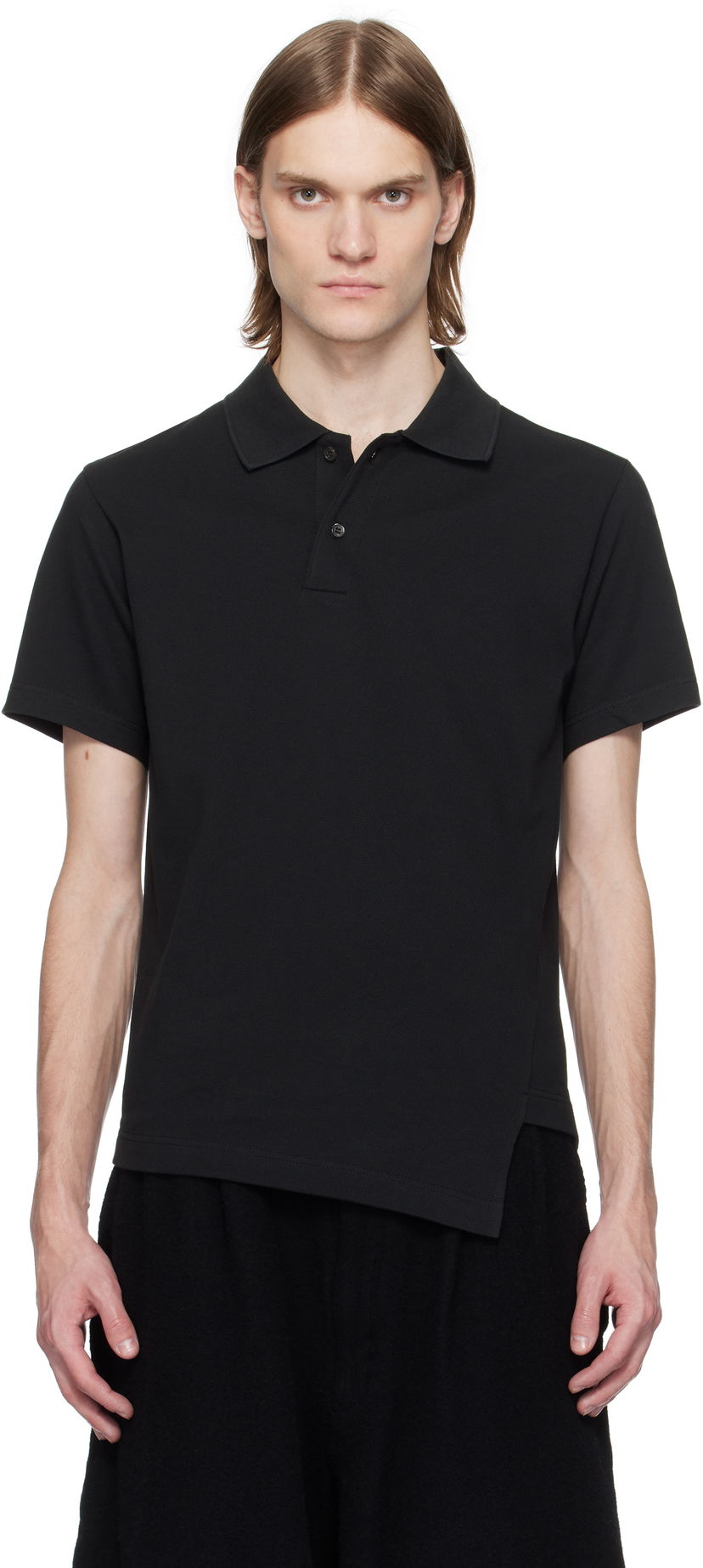 Polo majica Comme des Garçons Comme des Garçons Shirt Bias Cotton Piqué Polo Crna | FO-T017-051