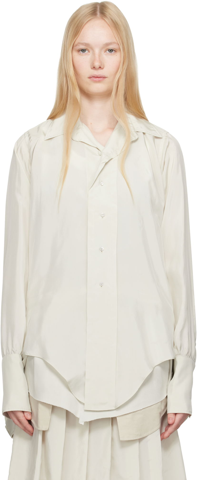 Košulja Maison Margiela Maison Margiela Dropped Hem Shirt Bijela | S51DT0020 S76632