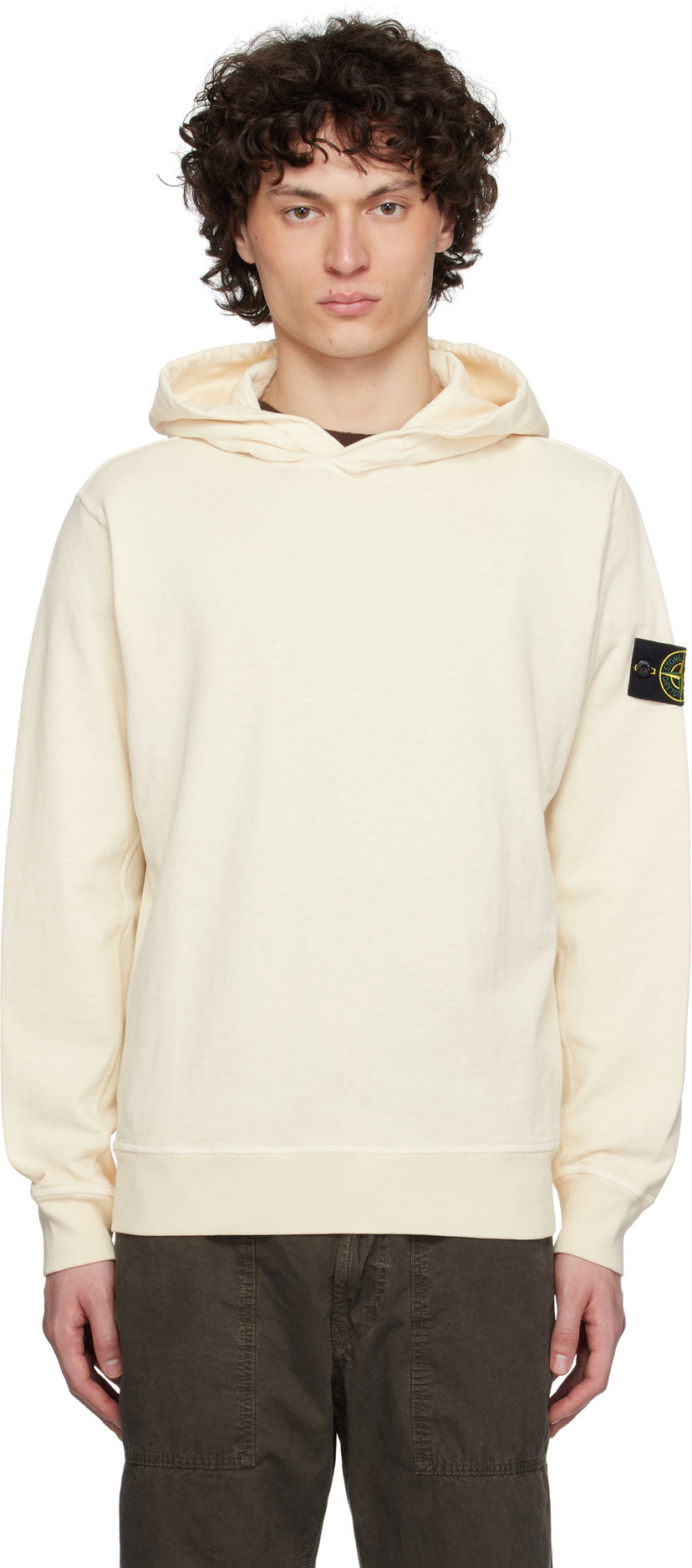 Dukserice Stone Island Stone Island Malfilé Fleece Hoodie Bež | K1S15 6100037 S0060