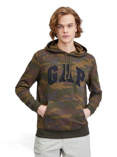 Dukserice GAP Printed Heritage Logo Hoodie Smeđa | 804039-00