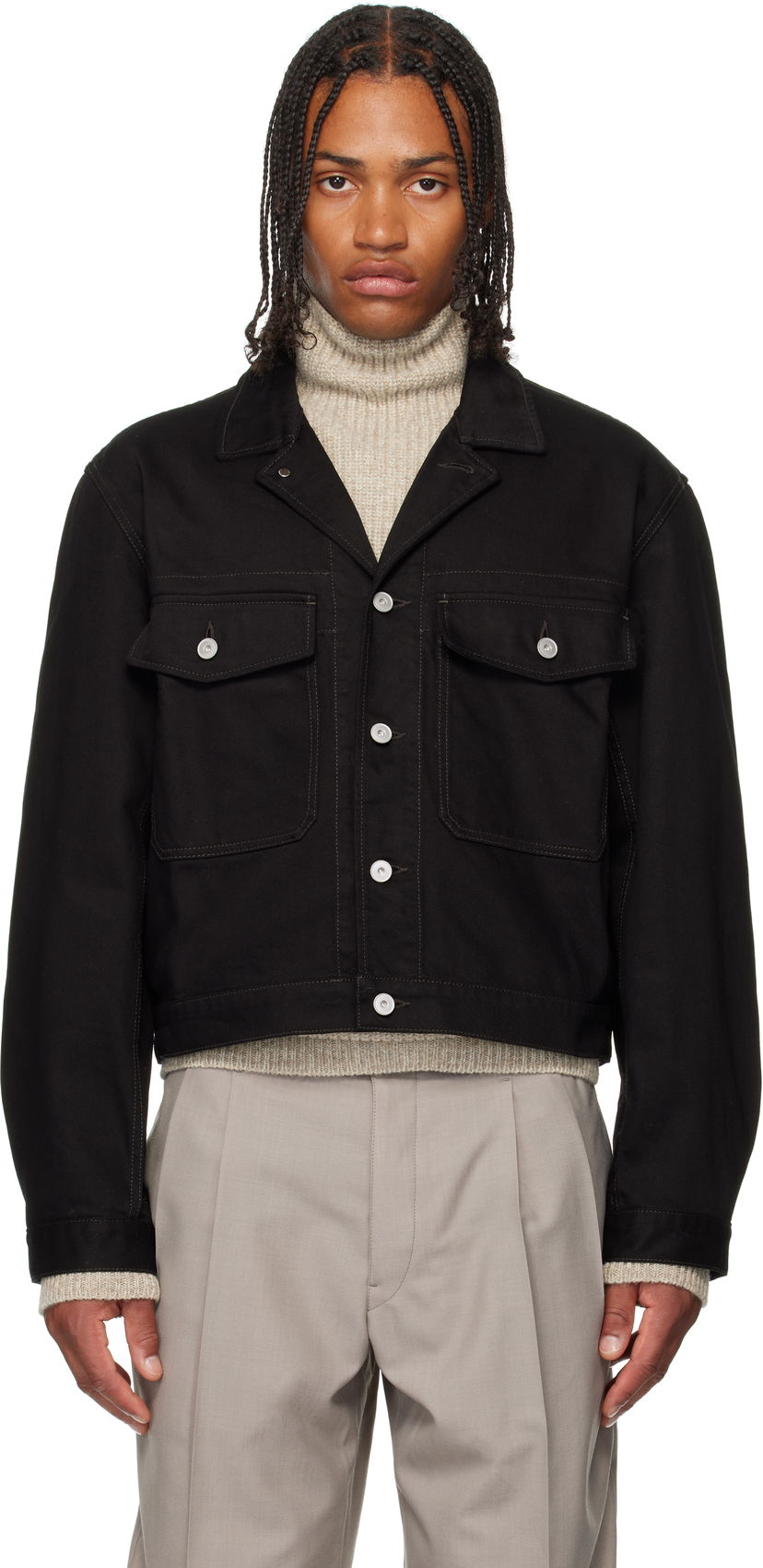 Jakna LEMAIRE LEMAIRE Denim Trucker Jacket Crna | OW1188 LD1055
