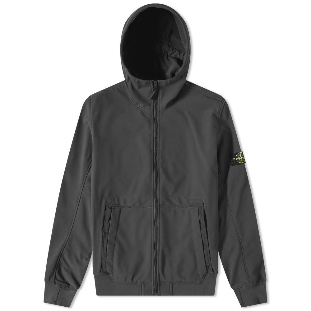 Vjetrovka Stone Island Soft-Shell Hooded Jacket Crna | 7715Q0122-V0029, 0