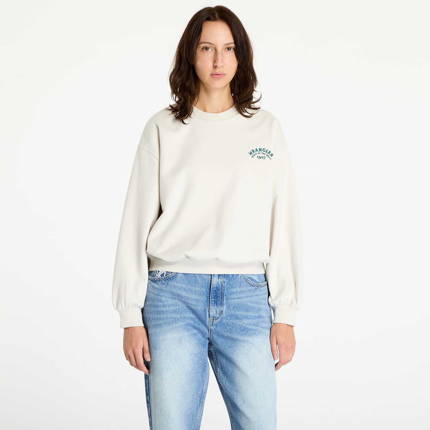 Dukserice Wrangler Oversized Sweat Vintage White Bijela | 112356457, 0