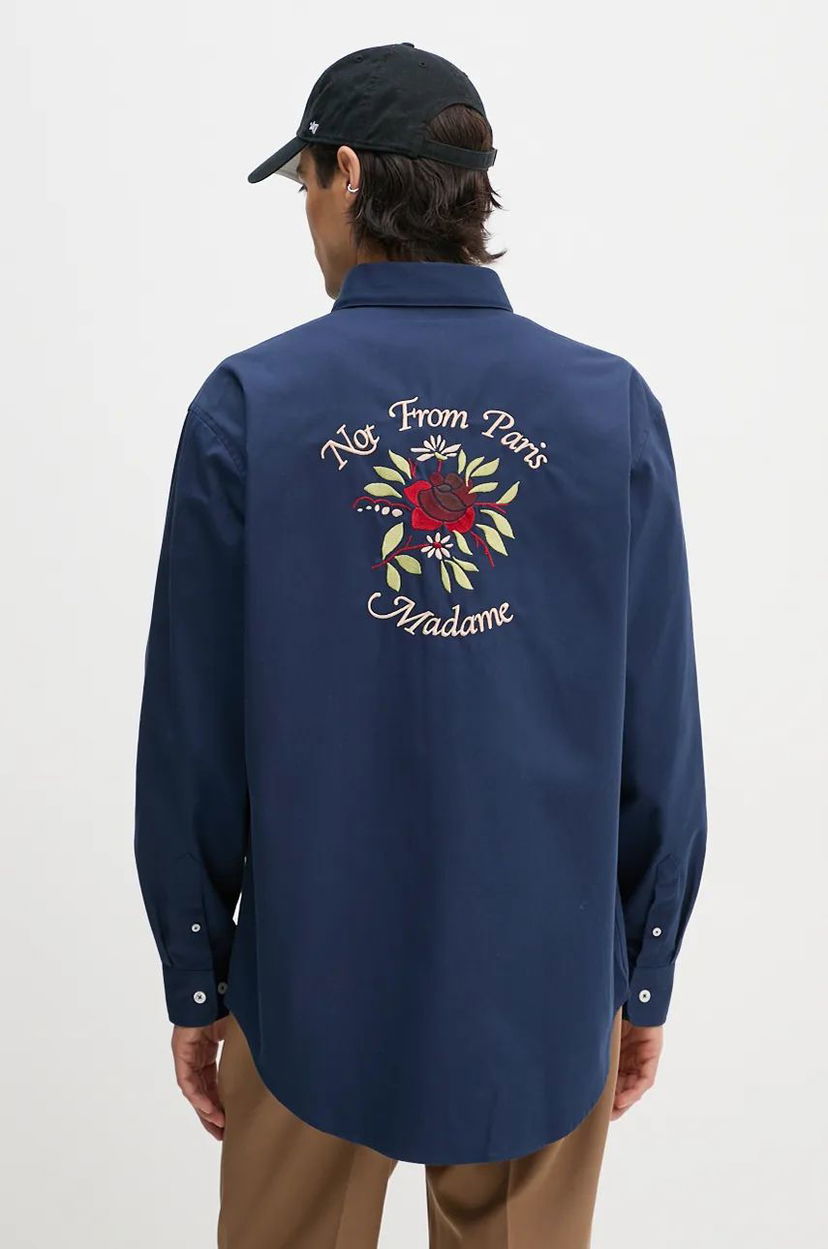Košulja Drôle de Monsieur Relaxed Fit Shirt With Floral Embroidery Plava | E.SH189.PL149.NY