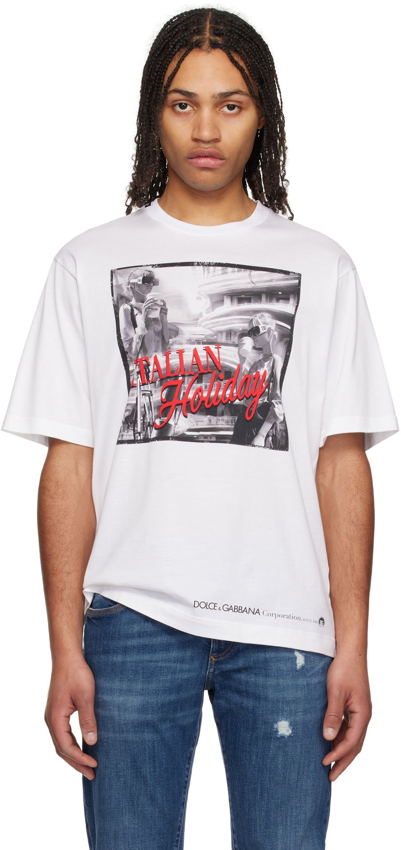 Majica kratkih rukava Dolce & Gabbana Dolce&Gabbana 'Italian Holiday' Print Cotton T-Shirt Bijela | G8PN9TG7O4T