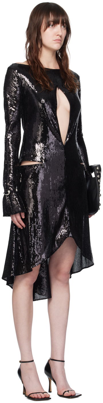Haljina Courrèges Women's Sequin Ellipse Midi Dress Crna | 224CRO427PAI001, 1