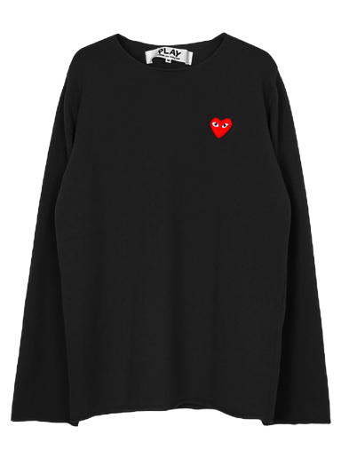 Džemper Comme des Garçons PLAY Red Heart Crewneck Crna | AZ N068 051 1
