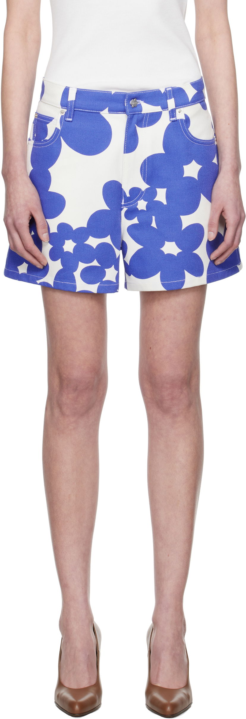 Kratke hlače Marni Marni Dillies Print Shorts Plava | PAMA0543S0 UTC462