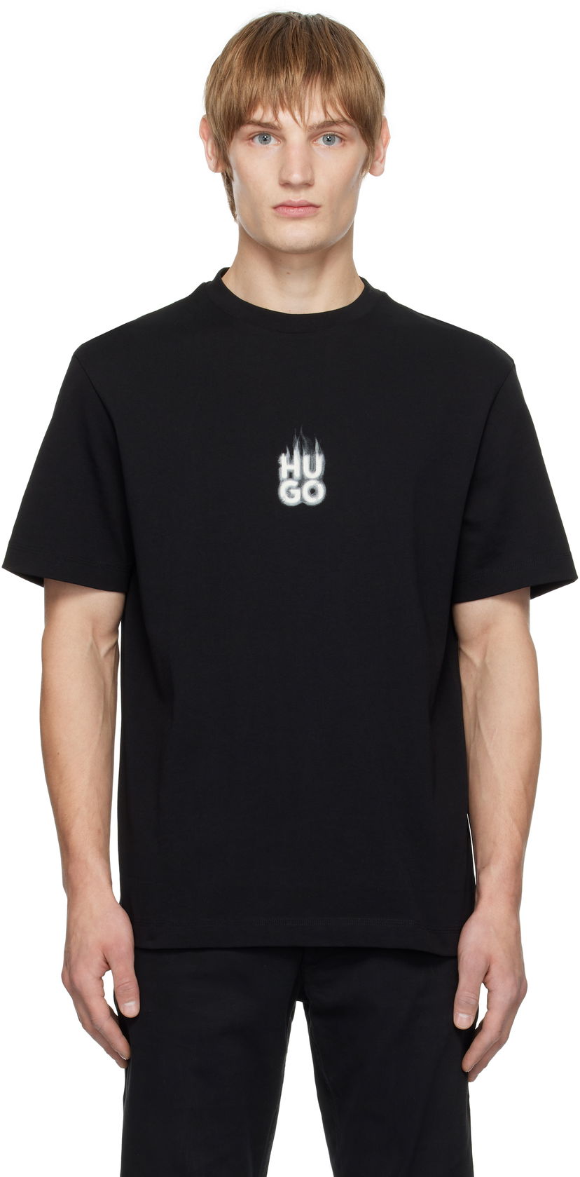 Majica kratkih rukava BOSS Flame Logo T-Shirt Crna | 50530434