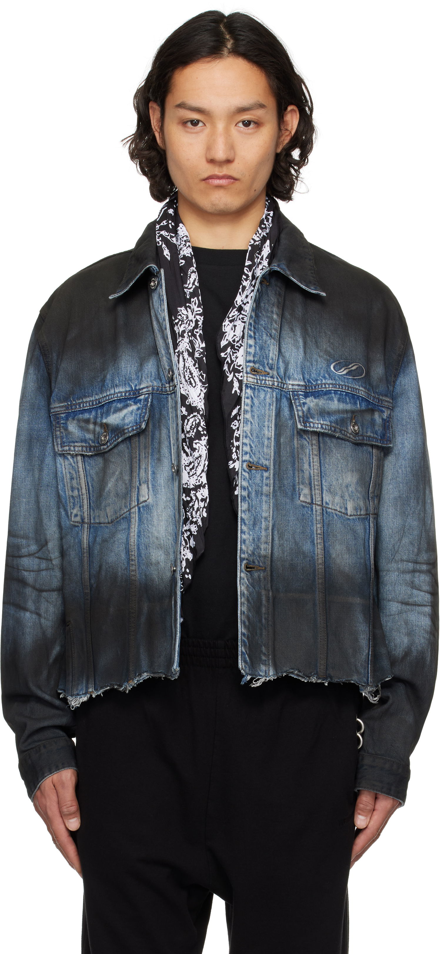 Jakna We11done We11done Sprayed Sporty Selldone Denim Jacket Plava | WD-DJ1-25-308-U-BL, 0