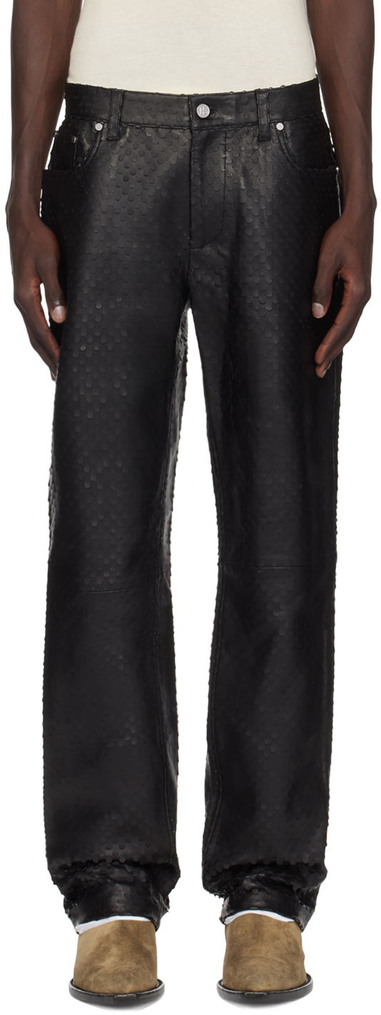 Jeans Helmut Lang Helmut Lang Hole-Punched Worker Leather Pants Crna | O06HM210