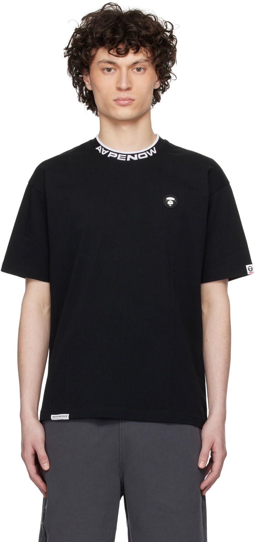 Majica kratkih rukava AAPE by A Bathing Ape AAPE by A Bathing Ape 'AAPE Now' Moonface Logo T-Shirt Crna | AAPTEM1604XXNBKX
