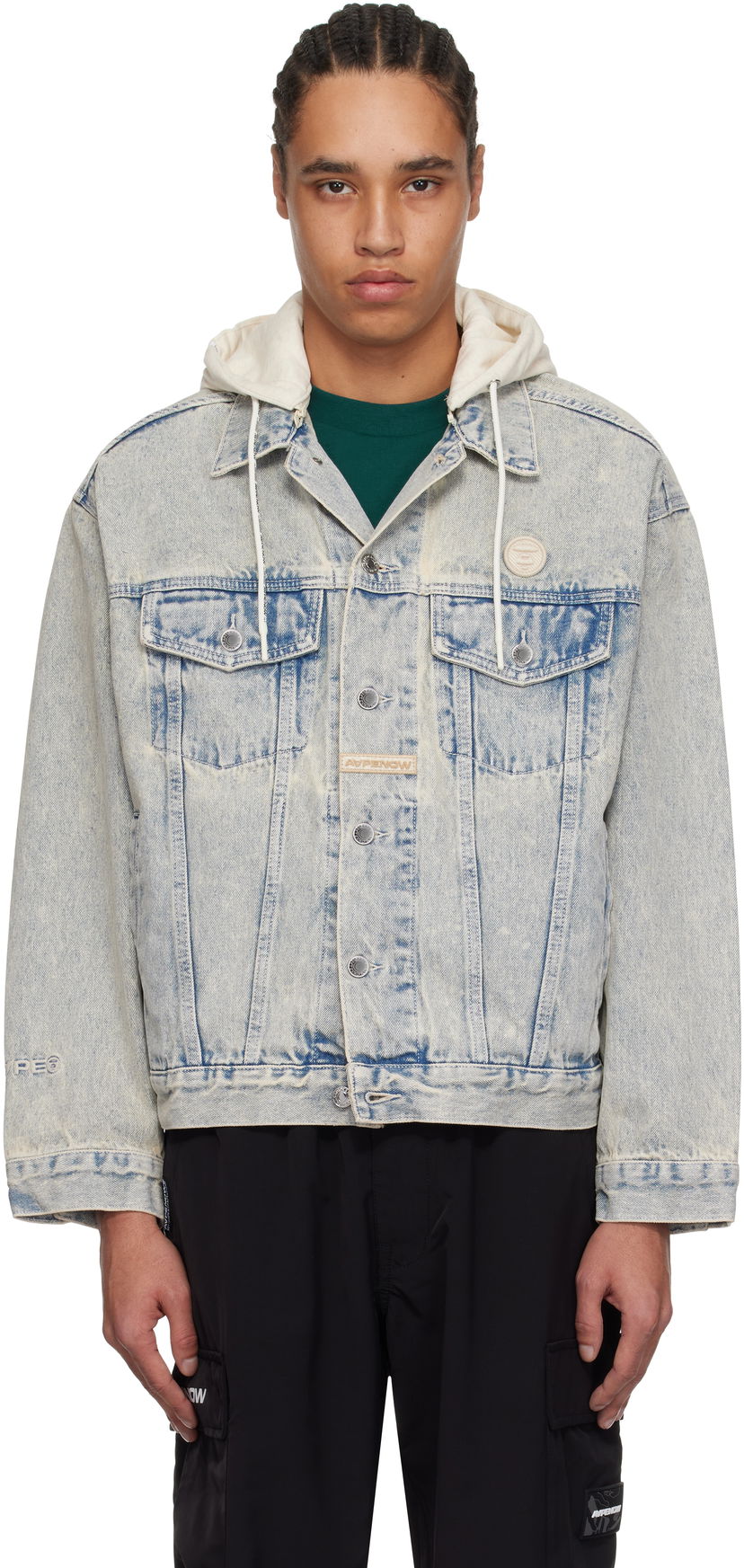 Jakna AAPE by A Bathing Ape AAPE by A Bathing Ape 'AAPE Now' Hooded Denim Jacket Plava | AAPLJM7700XBNBLR