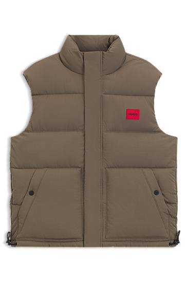 Prsluk BOSS Water-repellent Puffer Gilet with Logo Badge Smeđa | 50549787