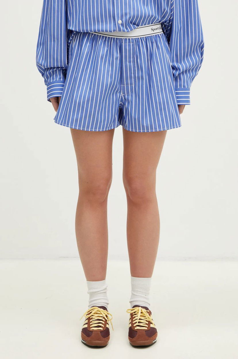 Kratke hlače Sporty & Rich Sporty & Rich Serif Logo Boxer Shorts Plava | SH015512314ST61