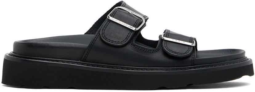 Odjeća KENZO Black Paris ' Matto' Leather Sandals Crna | FE55MU040L62