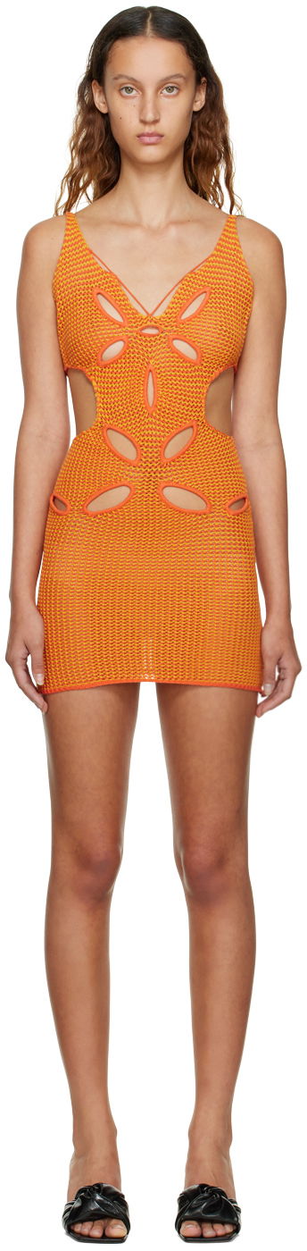 Haljina GUIZIO Guizio Knit Mini Dress Narančasta | MD 1