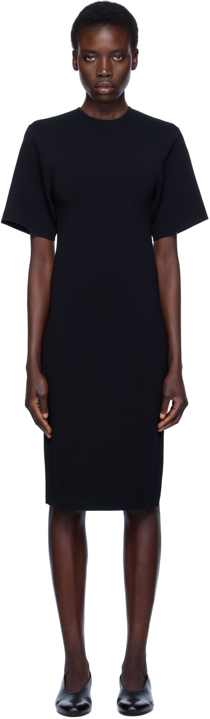 Haljina TOTEME TOTEME Knit Midi Tee Dress Crna | 253-WRD0232-YA0187