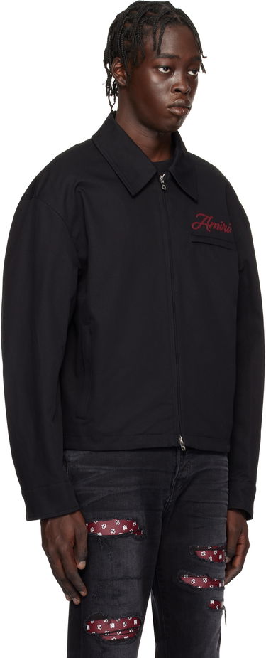 Jakna AMIRI Script Logo Zip Jacket Crna | AMOUBN1059, 1