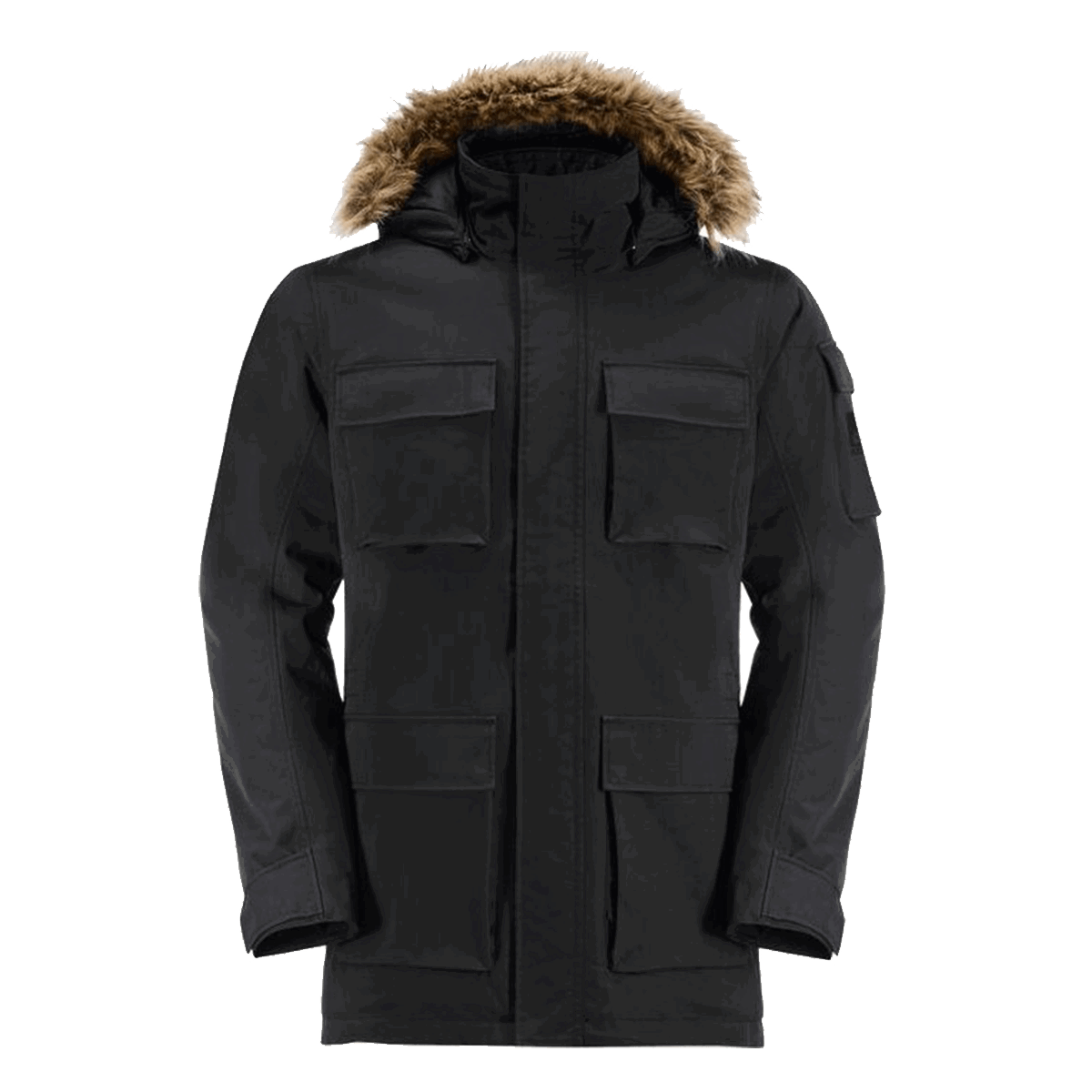 Parka Jack Wolfskin GLACIER CANYON Parka with Fur-Lined Hood Crna | 1107674-6000, 0